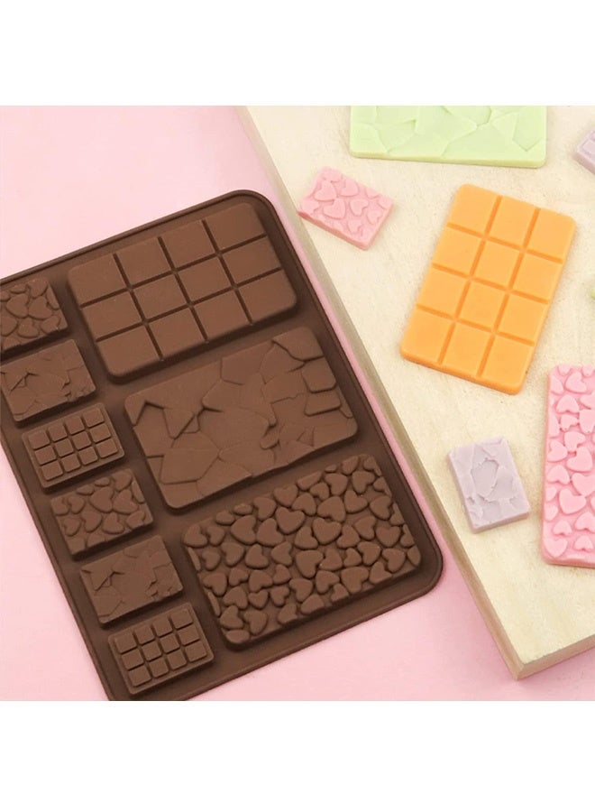 مجموعة قوالب شوكولاتة سيليكون بأشكال متنوعة مكونة من قطعتين، قوالب منفصلة على شكل وافل صغير وقلب ومربع لألواح البروتين وقطع الطاقة والحلوى محلية الصنع، أدوات خبز غير لاصقة آمنة على الطعام - Image 4