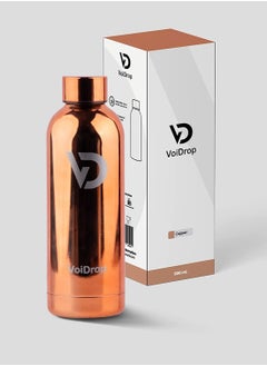 Generic Thermal Bottle 500ML Bamboo cap bottle Vacuum Insulated Water Bottle Double Layer Stainless Steel Sports Water Bottle Leak Proof Water Bottle for Office school and Gym Copper 20oz  - Image 1