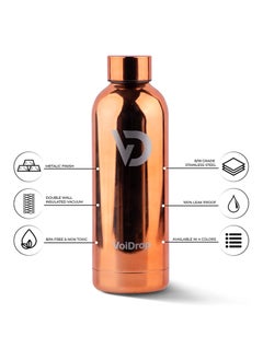 Generic Thermal Bottle 500ML Bamboo cap bottle Vacuum Insulated Water Bottle Double Layer Stainless Steel Sports Water Bottle Leak Proof Water Bottle for Office school and Gym Copper 20oz  - Image 2