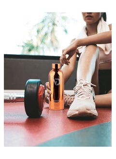 Generic Thermal Bottle 500ML Bamboo cap bottle Vacuum Insulated Water Bottle Double Layer Stainless Steel Sports Water Bottle Leak Proof Water Bottle for Office school and Gym Copper 20oz  - Image 4