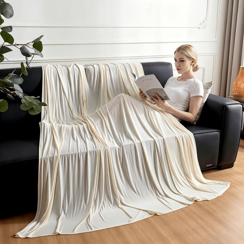 1pc Green Cooling Pillowcase Cooling Blanket For Hot Sleepers Q Max Cool Touch Fabric Lightweight Breathable Summer Blanket For Night Sweats Relief Absorbs Excess Body Heat Ultra Cool Soft Throw For Warm Nights Bedroom Sofa Travel Summer Gifts - Image 4
