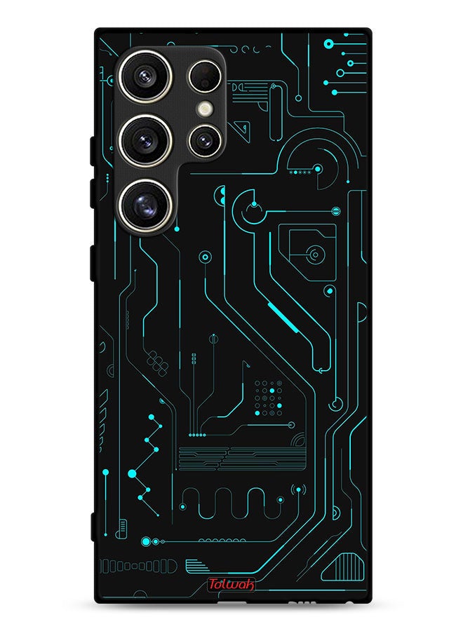 Tolwak Samsung Galaxy S24 Ultra 5G Protective Case Cover Digital Art Circuits Minimalism Multiple Display - Image 1