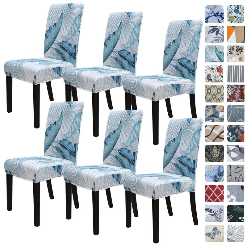 SPRINGRICO Chair Covers for Dining Room 6 Pack Stretch Dining Chair Cover Washable Spandex Kitchen Parsons Chair Slipcovers Removable Seat Protector for Home or Party Set of 6 Cassandra