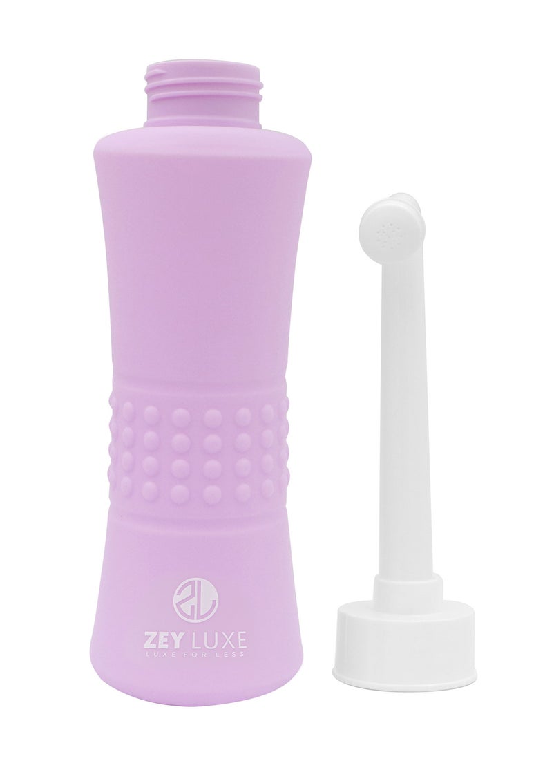 ZEY LUXE ZEY LUXE Portable Bottle 500ml - Bidet with Waterproof Pouch and Cap PP + TPR - Leak Proof & Scratch Resistant - Perineal Clean for Postpartum Hemorrhoids Healing - Maternity Kit Essentials - Purple  - Image 4
