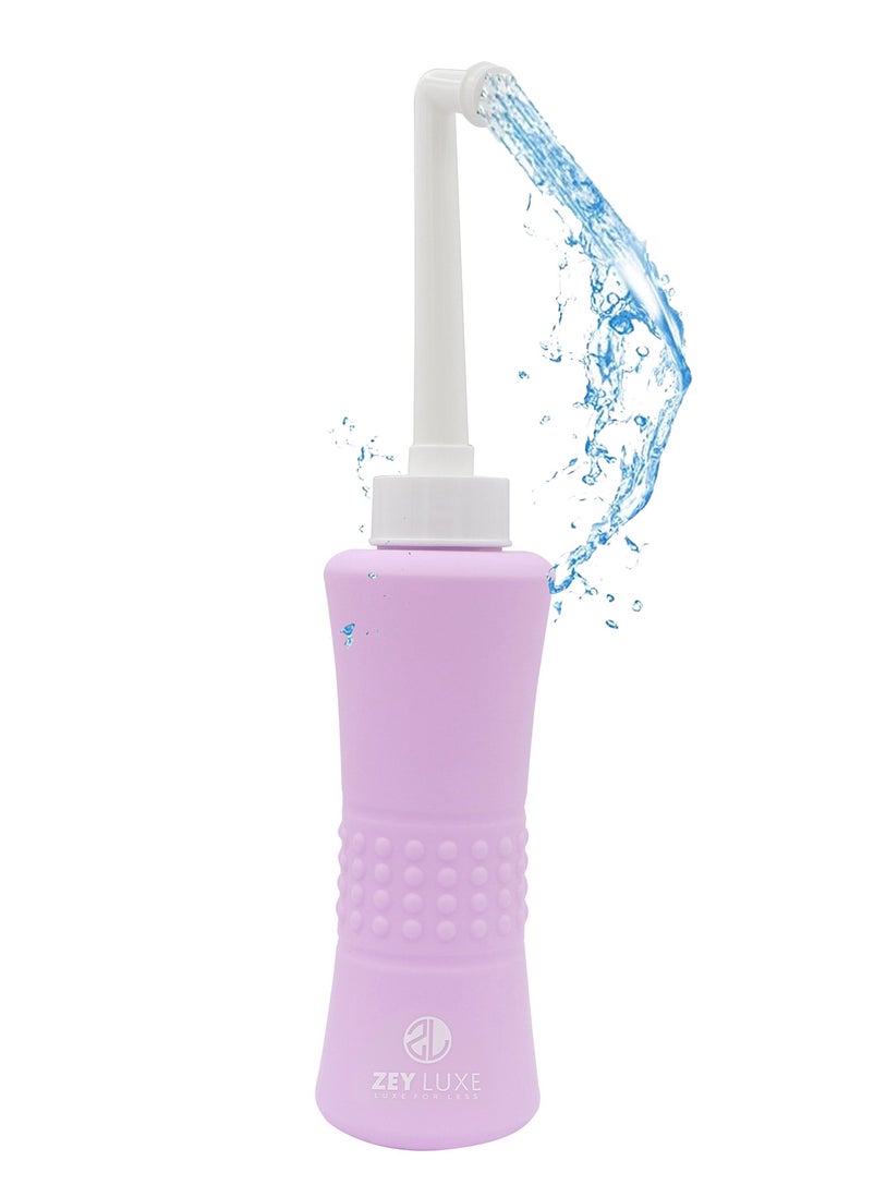 ZEY LUXE ZEY LUXE Portable Bottle 500ml - Bidet with Waterproof Pouch and Cap PP + TPR - Leak Proof & Scratch Resistant - Perineal Clean for Postpartum Hemorrhoids Healing - Maternity Kit Essentials - Purple  - Image 3