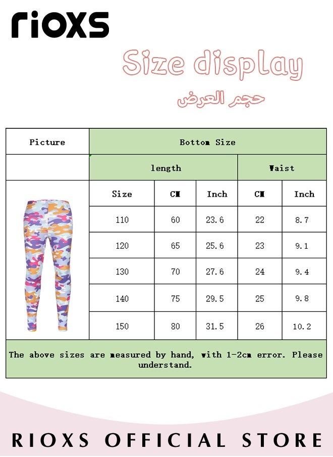 RIOXS - Little Kids Girls Cute Printed Stretchy Tights Opaque School Uniform Microfiber Leggings Knitted Pant For Dress - Image 1