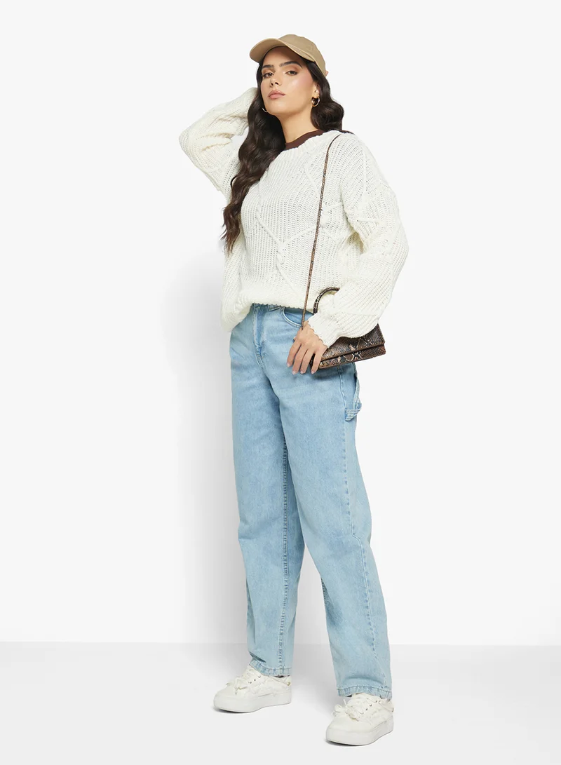 Ginger Ribbed Knitted Sweater