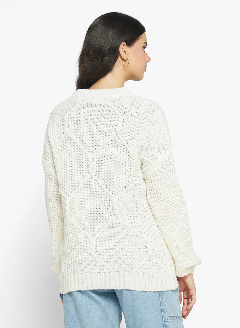 جينجر Ribbed Knitted Sweater