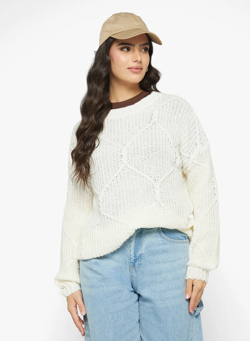جينجر Ribbed Knitted Sweater