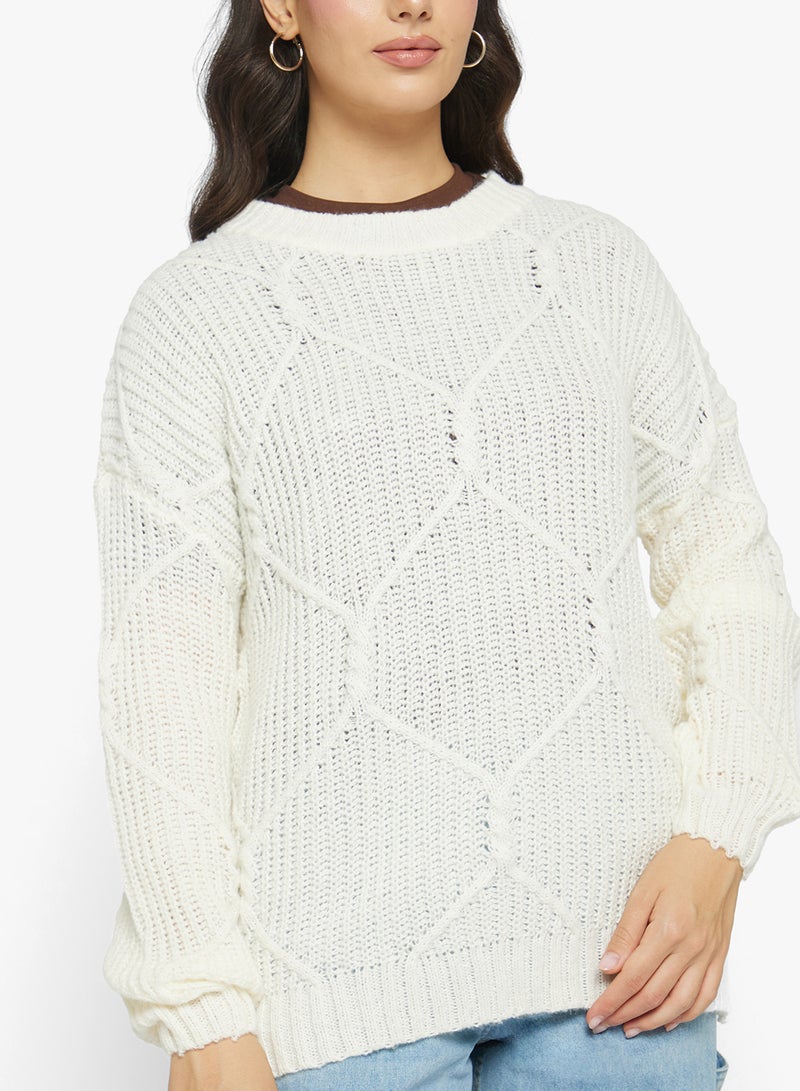 Ginger Ribbed Knitted Sweater - Image 3