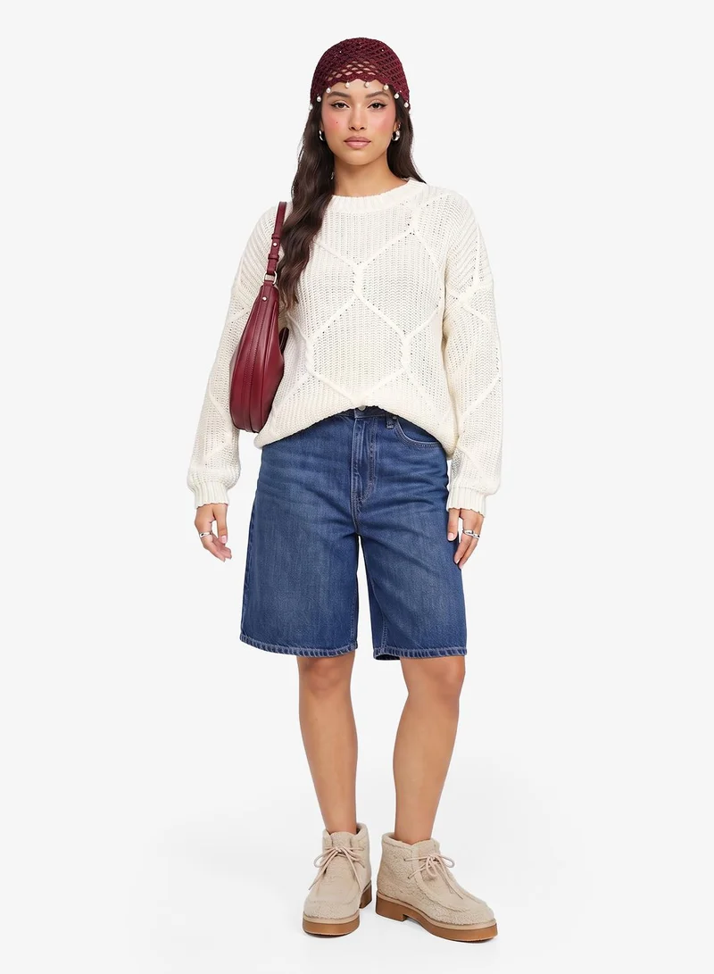 Ginger Ribbed Knitted Sweater