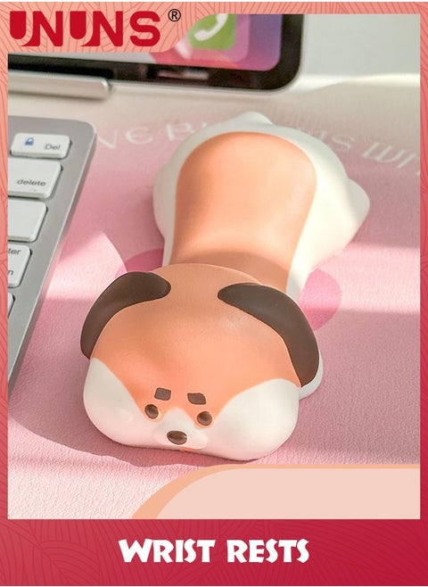 Wrist Rest Support,Upgrade Ergonomic Memory Foam Support For Mouse Computer Arm Rest,Desk Cute Animals Pad Office Supplies Slow Rising PU (Dog)