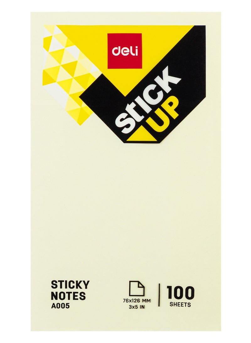 Deli-EA00553 Sticky Notes 76×126mm 3''×5'' 100 sheets - Image 1