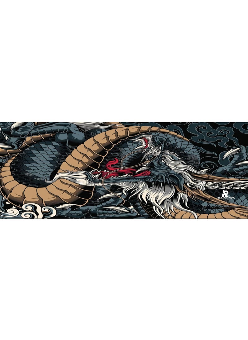Rock Pow - Japanese Dragon Large Gaming Mousepad Keyboard Gamer Mouse Pad on The Table Speed Desk Mat Anime 800 * 300 * 3mm Mouse Mats - Image 1