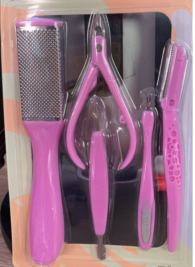 طقم عناية بالأظافر 4 في 1 للاستخدام المنزلي والصالونات – أداة قص الأظافر ومقبض إزالة الجلد الزائد ومبرد أظافر مزدوج الوجهين وبافر لتنعيم وصقل الأظافر – طقم مانيكير وباديكير احترافي للنساء للعناية بالأظافر وتقليمها وتشكيلها وتنعيمها والحصول على لمعة مثالية – أدوات عناية شخصية محمولة للسفر وللاستخدام اليومي مصنوعة من خامات عالية الجودة للحفاظ على أظافر صحية وأنيقة - Image 2