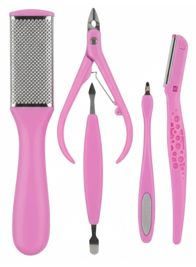 4-in-1 Professional Manicure and Pedicure Nail Care Kit for Women – Nail Clipper, Cuticle Pusher, Double-Sided Nail File and Soft Nail Buffer – Portable Grooming Tools for Home, Travel and Salon Use – High-Quality Safe Nail Trimming Set for Shaping, Smoothing and Polishing Nails for Clean, Elegant and Healthy Nail Care - Image 2