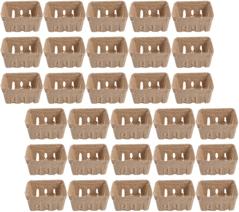 Biodegradable Paper Pulp Berry Basket for Blueberries and Strawberries, 40pcs Fruit Storage Tray with Ventilation for Kitchen and Household Use - Image 1