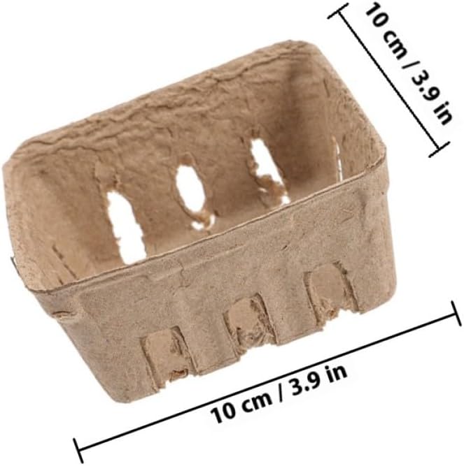 Biodegradable Paper Pulp Berry Basket for Blueberries and Strawberries, 40pcs Fruit Storage Tray with Ventilation for Kitchen and Household Use - Image 2