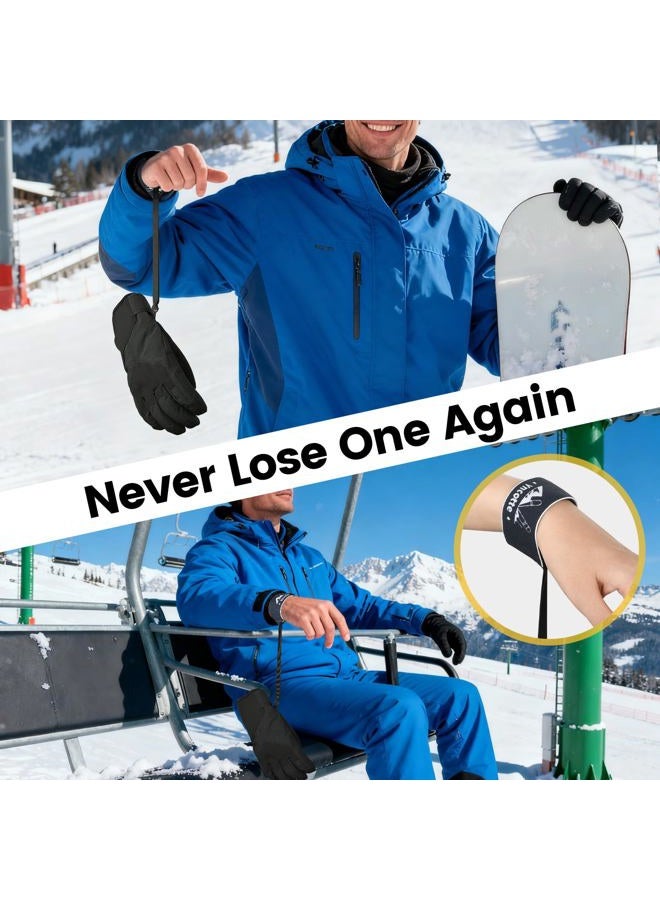 Yncotte Men's Elastic Wrist Glove Safety Strap for Skiing, Adjustable Glove Handcuff Leashes Comfortable for Hanging Gloves - Image 5