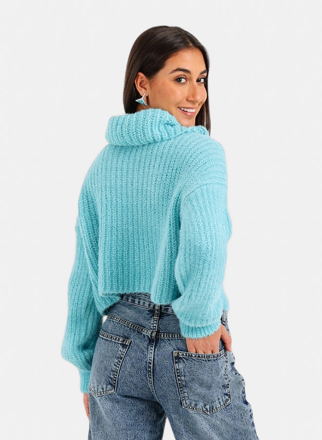 Carina Cropped Cowl Neck Pullover - Image 4