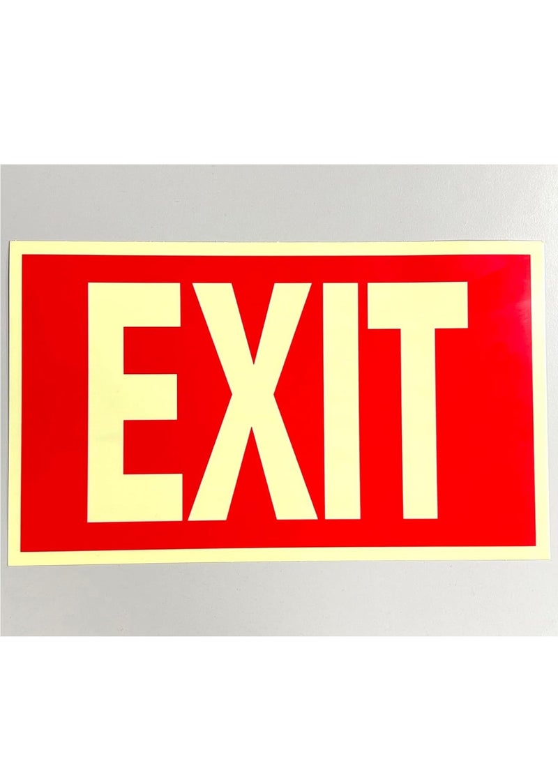 Rubik علامات الخروج 6 عبوات، ملصق فينيل ذاتي اللصق يتوهج في الظلام للمكاتب، الممرات، السلالم ومخارج الطوارئ، 30 × 18 سم، أصفر/أحمر - Image 5