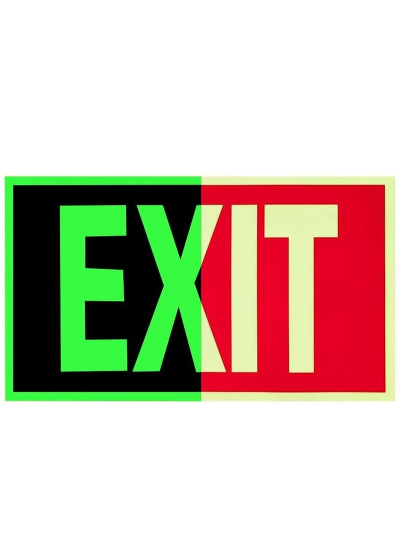 Rubik علامات الخروج 6 عبوات، ملصق فينيل ذاتي اللصق يتوهج في الظلام للمكاتب، الممرات، السلالم ومخارج الطوارئ، 30 × 18 سم، أصفر/أحمر - Image 4