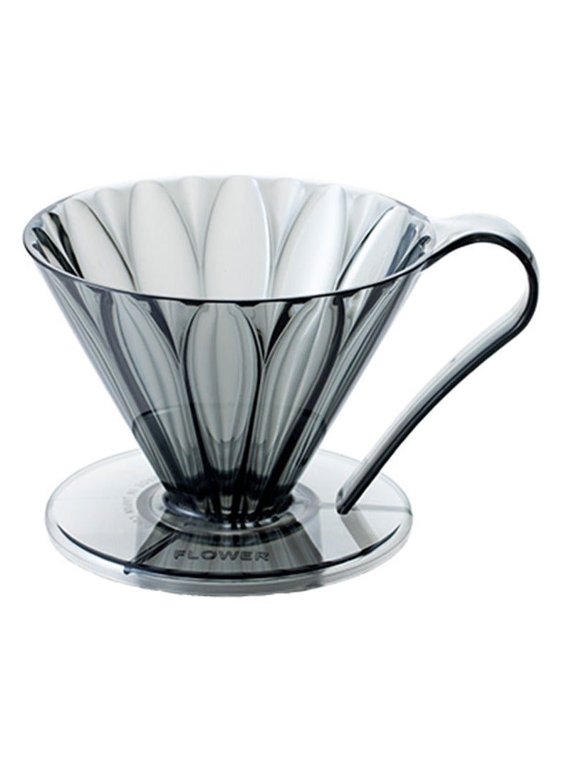 CAFEC Tritan cone shaped flower dripper 4cup black clear - Image 1