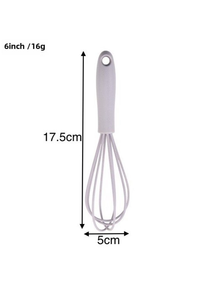 6 Inch Mini Children's Special Egg Beater Cream Egg Mixer Food Grade Silicone Baking Tools In Stock-Color:Light Purple  - Image 1