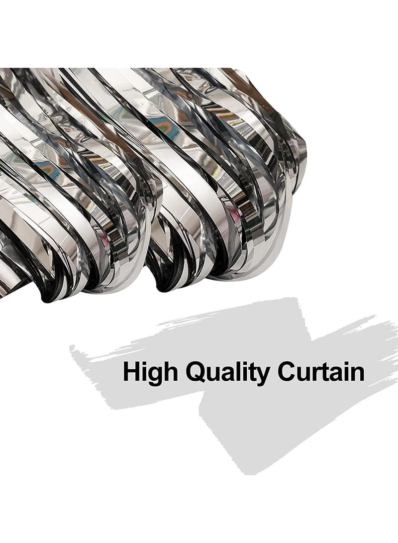 Silver Foil Backdrop 2m Length 1m Width Glitter Foil Backdrop for Wedding Birthday Baby Shower Party Decoration - Image 5
