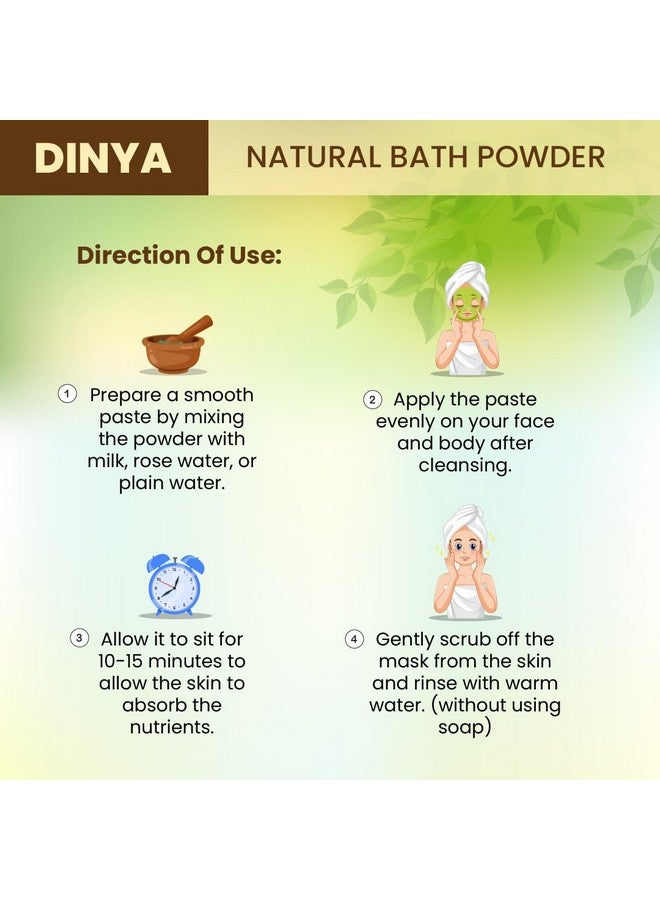 Generic Dinya Bath Powder 21 Herbals Bath Powder For Skin 100% Naturals Bath Scrub Face Pack Face Mask (For All Skin Type Men And Women) 100Gm - Image 4