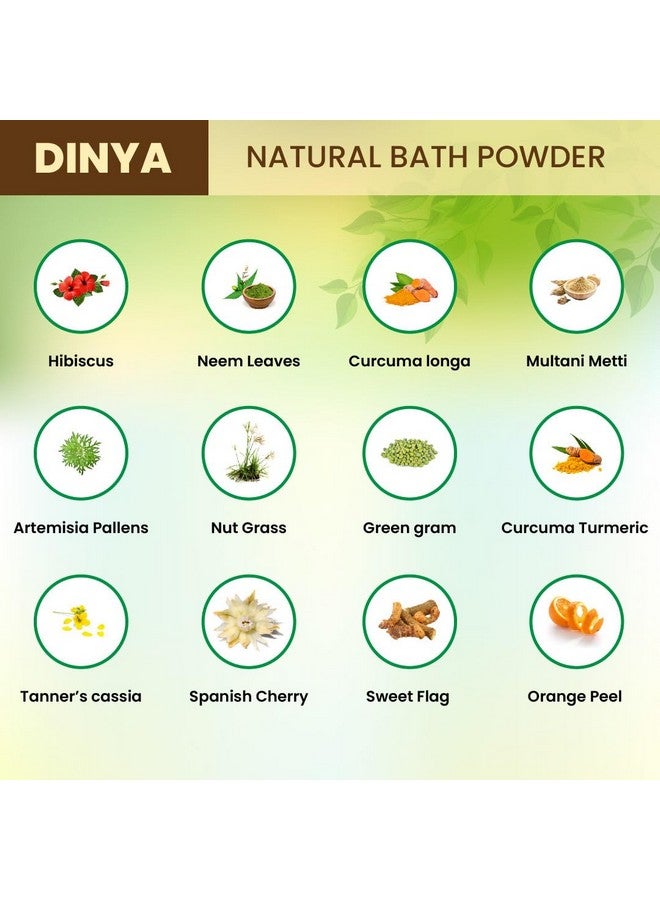 Generic Dinya Bath Powder 21 Herbals Bath Powder For Skin 100% Naturals Bath Scrub Face Pack Face Mask (For All Skin Type Men And Women) 100Gm - Image 2