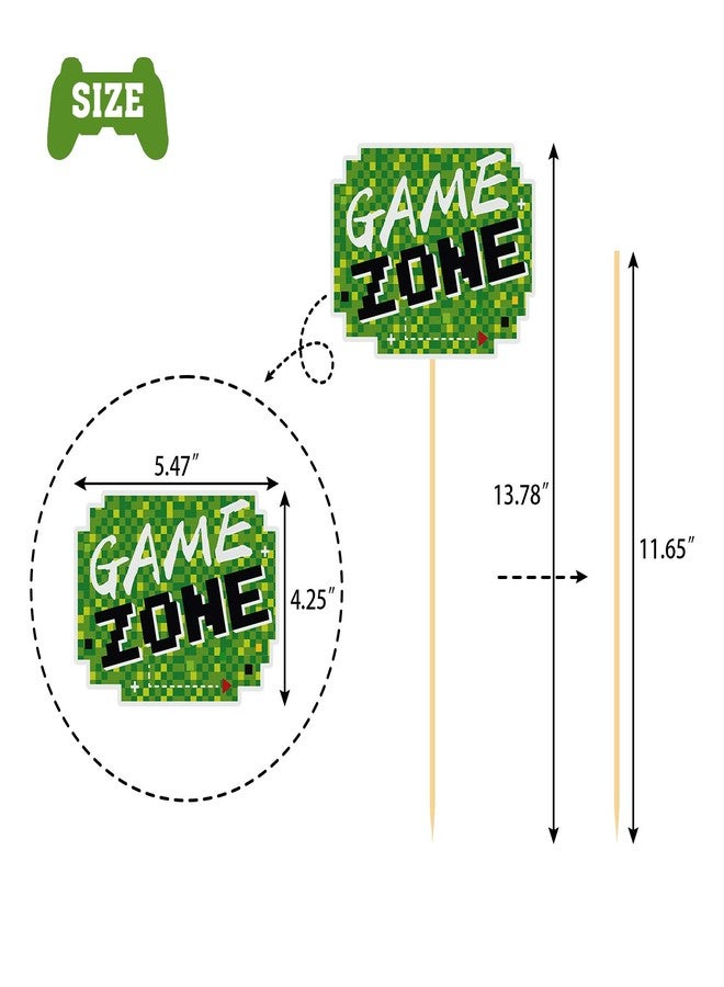 MOAXMOA 30 Pieces Video Game Gaming Party Table Toppers, Funny Game Zone Centerpieces Sticks Table Decorations Game On Birthday Party Decor Photo Booth Props for Boys Birthday Party Favors - Image 2
