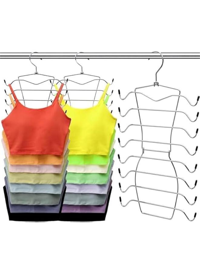 MIXDE 3 Pack Closet Organizer and Storage - 8 Tier Tank-Top-Hanger, Bra Organizer, Hangers Space Saving, Dorm Room Essentials for College Students Girls, Apartment Essentials Storage and Organization - Image 1