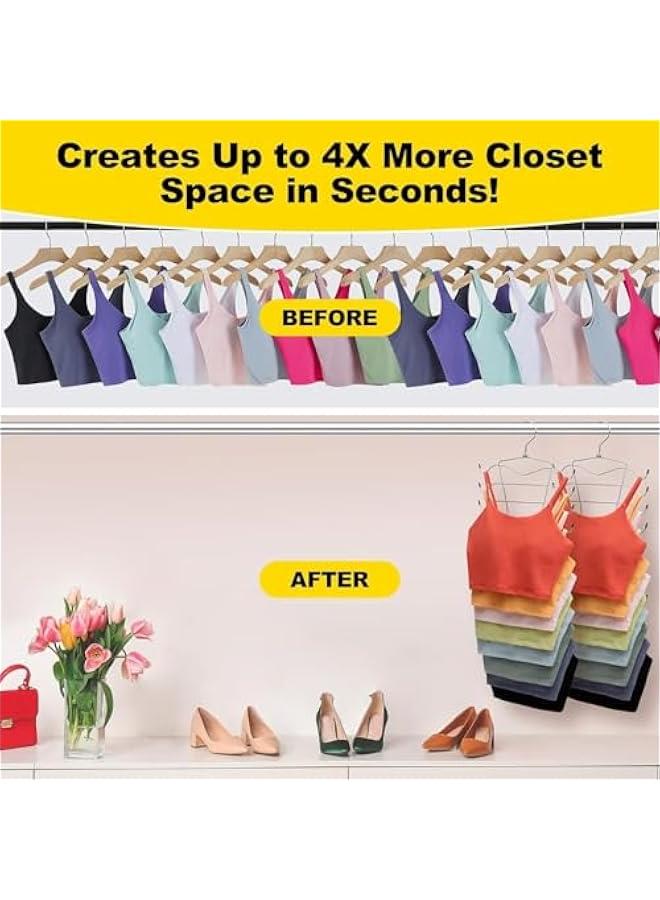 MIXDE 3 Pack Closet Organizer and Storage - 8 Tier Tank-Top-Hanger, Bra Organizer, Hangers Space Saving, Dorm Room Essentials for College Students Girls, Apartment Essentials Storage and Organization - Image 4