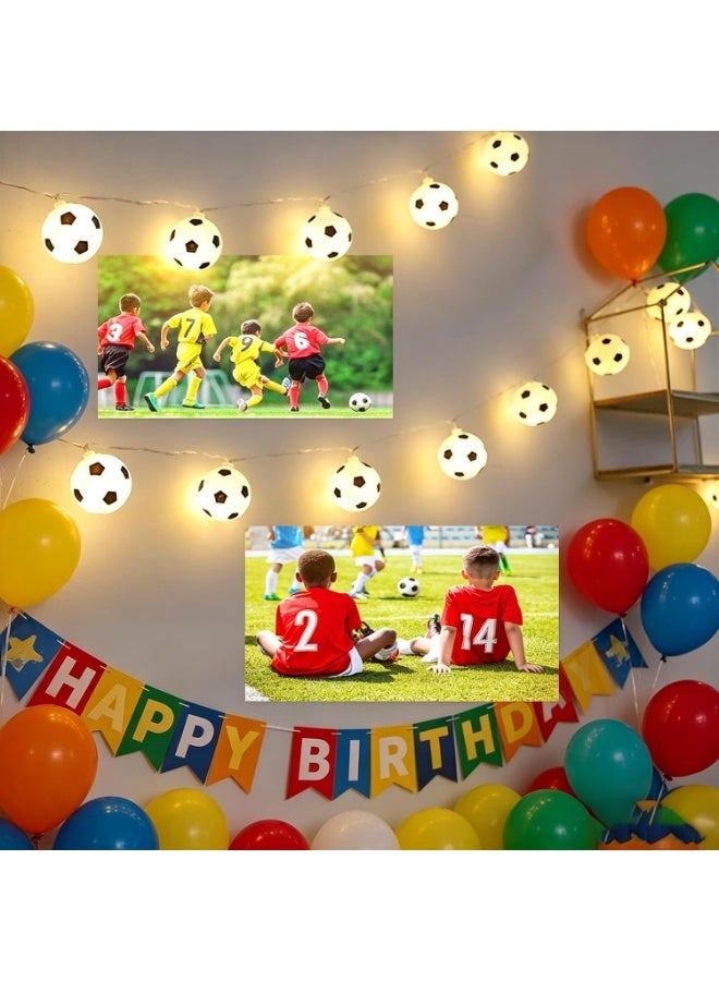 Soccer Decorations String Lights, Timer Battery Operated 5.5ft 10LED Room Decor,Soccer Ball Ornaments for Christmas Tree, Bedroom, Sports Theme Party Favors, Christmas Gift - Image 5