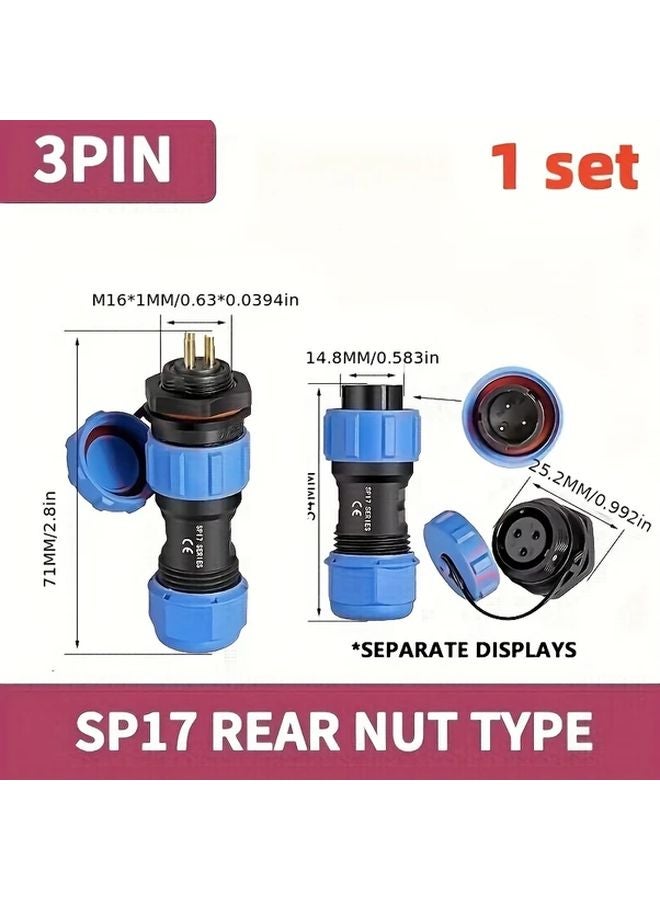 5 Pin Welding Cable Connector Heavy Duty Industrial Wire Terminal Blue Black Insulated Housing - Image 3