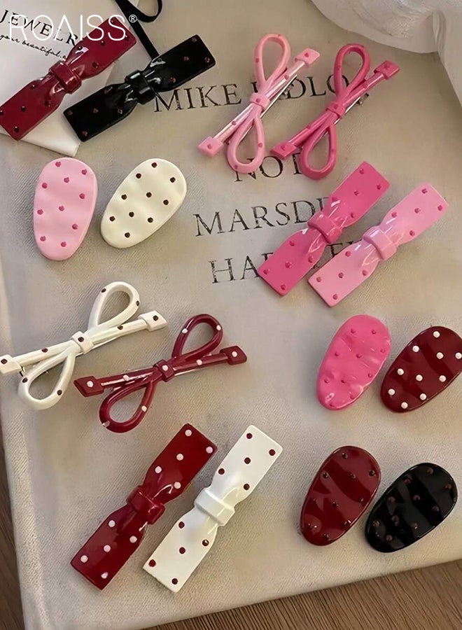 roaiss 16 Pcs Cute Hair Pins for Women, Colorful Dot Hairpins Suitable for Forehead Modification, Side Cheek Hair Clips Elegant and Simple Hair Accessories - Image 5