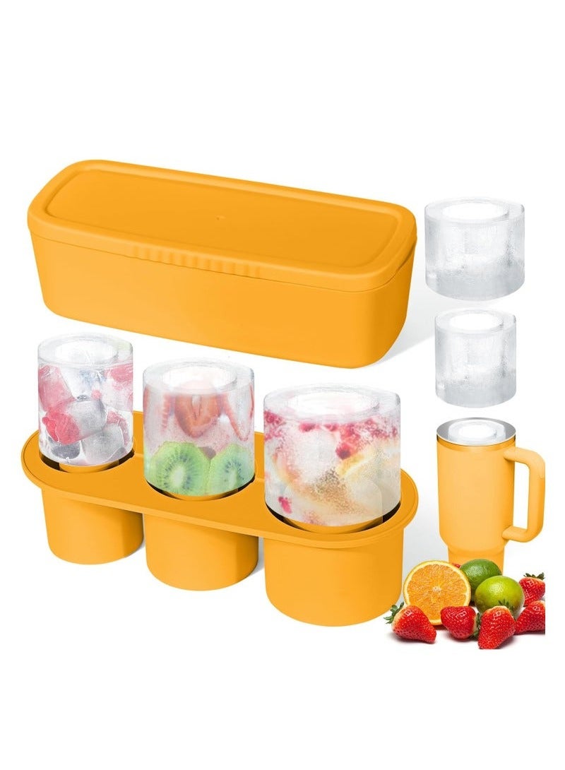 MIXDE Ice Cube Tray for Cup,Ice Mold with Lid & Bin for 30&40 oz Tumblers Accessories,Easy Release Silicone Ice Maker for Ice Drink,Juice - Image 1