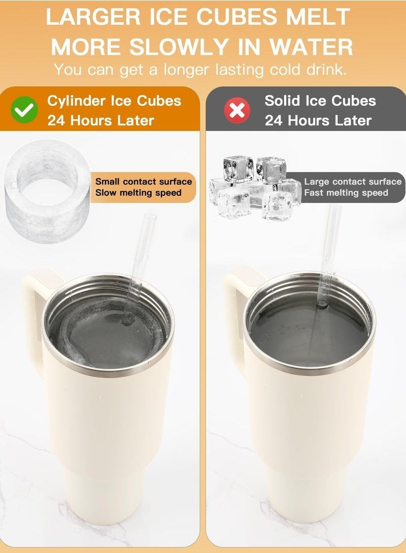 MIXDE Ice Cube Tray for Cup,Ice Mold with Lid & Bin for 30&40 oz Tumblers Accessories,Easy Release Silicone Ice Maker for Ice Drink,Juice - Image 2