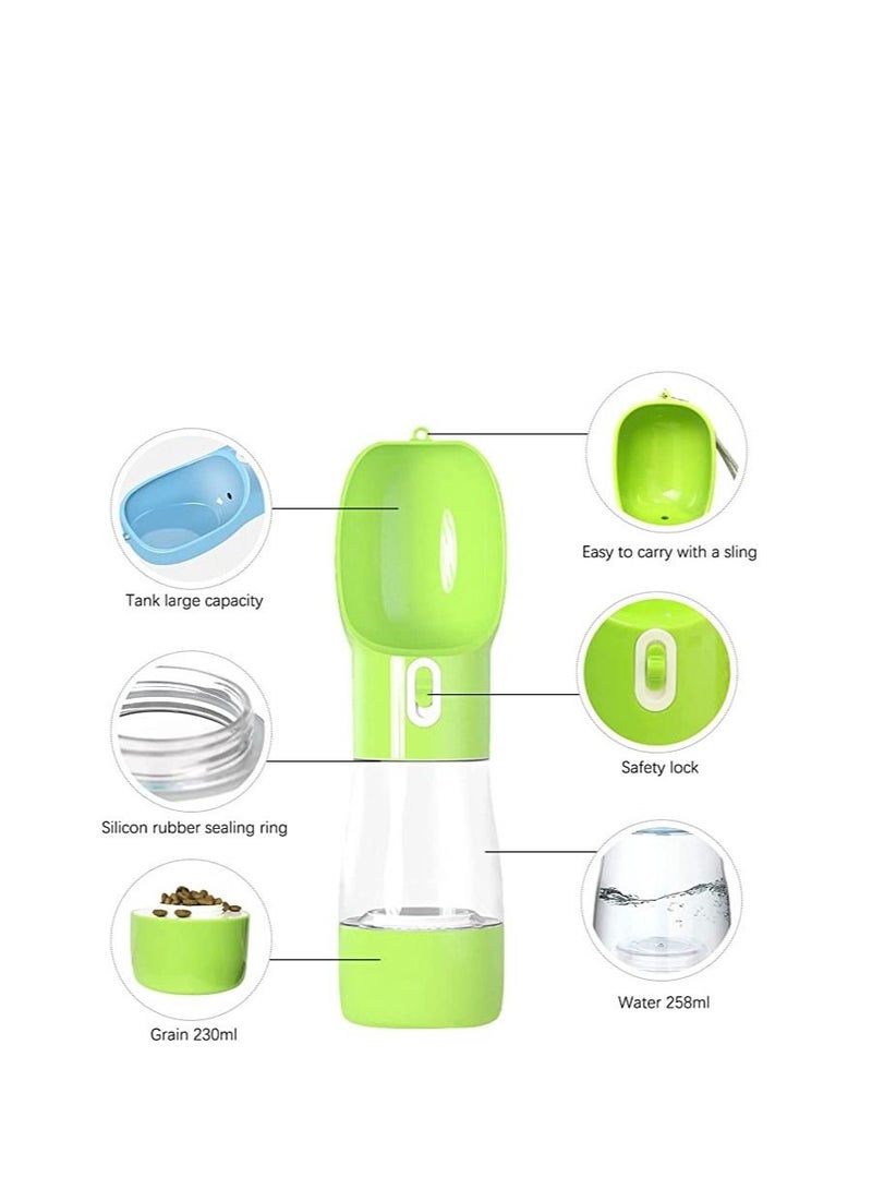 SHOWAY Multifunctional Leakproof Pet Water Bottle Green/Clear - Image 3