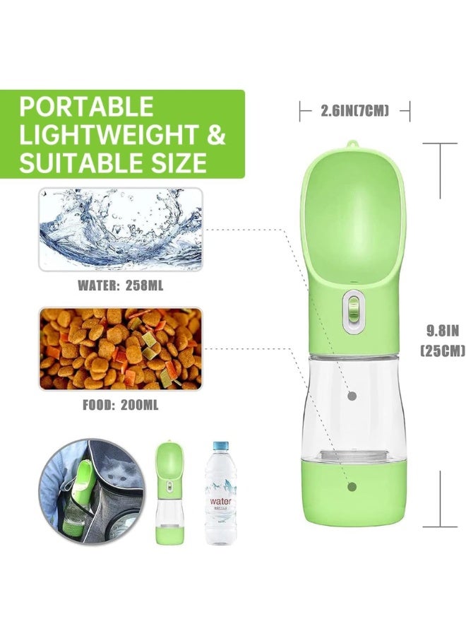 SHOWAY Dog Water Bottle Leak Proof for Puppy Pets Outdoor Walking Hiking, Travel Bottle 258ml + 200ml | Green - Image 2
