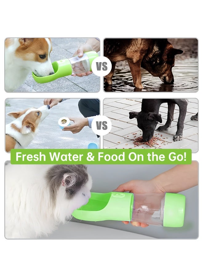 SHOWAY Dog Water Bottle Leak Proof for Puppy Pets Outdoor Walking Hiking, Travel Bottle 258ml + 200ml | Green - Image 4