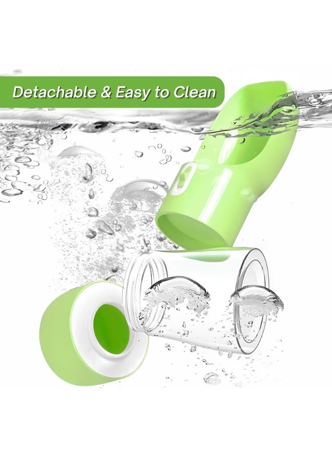 SHOWAY Dog Water Bottle Leak Proof for Puppy Pets Outdoor Walking Hiking, Travel Bottle 258ml + 200ml | Green - Image 5