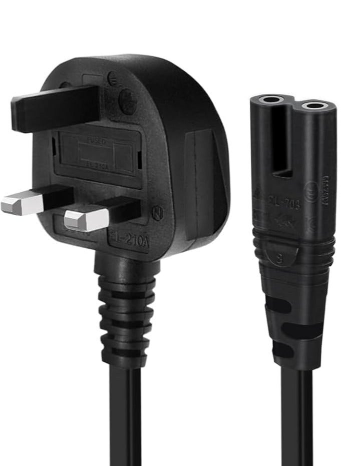 NovaTrends 2 Prong AC Power Cord Cable for Samsung LG TCL Sony TV Compatible HP Printer PS3 PS4 PS5 UK - Image 1