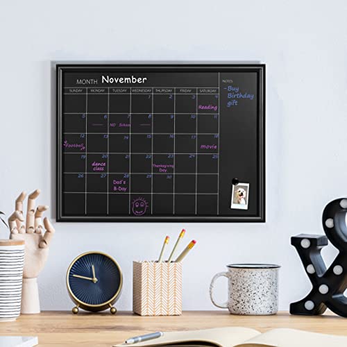 TORASO Calendar Chalkboard,Small Magnetic Surface Black Wood Frame Chalk Board for Planning,10.6 x 14.6 inches,School Timetable Memo, Hanging Board for Office, School and Home(YLHB-BK-2737) - Image 5