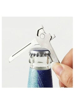 Generic 6 In 1 Keychain Outdoor Folding Mini Pocket Multitool Key Shape Bottle Opener Screwdriver Serrated Blade Survival Escape Tool  - Image 3