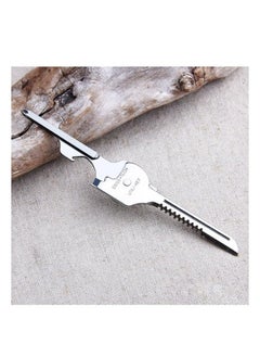 Generic 6 In 1 Keychain Outdoor Folding Mini Pocket Multitool Key Shape Bottle Opener Screwdriver Serrated Blade Survival Escape Tool  - Image 4