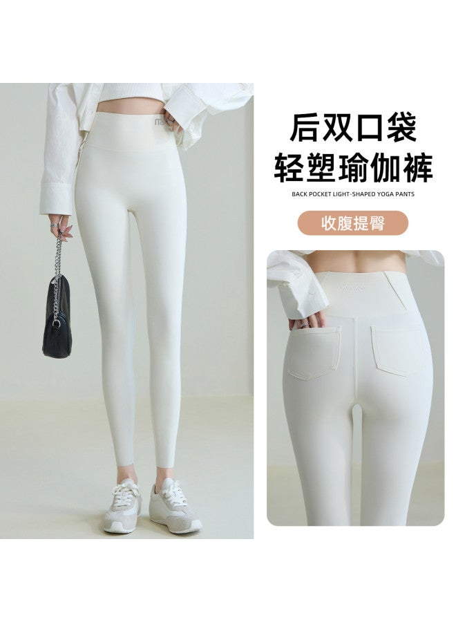 Modal Spring/Summer Wearable Sports Elastic High-Waist Tummy Control Slimming Shark Leggings For Women - Image 2