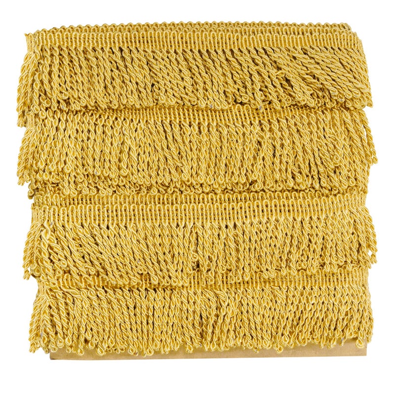 SUMERSHA 12 Yards Fringe Trim Curtain Fringes 25 Inch Wide Fabric Trims Tassel for Sewing Clothing DIY Crafts Home Decor Gold