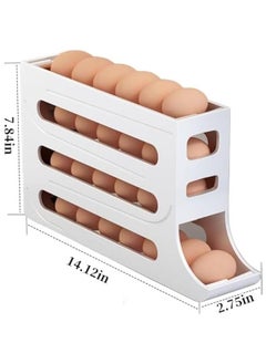 2 Pcs Egg Holder for Fridge, 4-Layer Automatic Egg Rolling Dispenser, Holds 30 Eggs Simultaneously, Space Saving Egg Tray for Refrigerator, Works In The Kitchen, Cabinets (White-2pcs) - pzsku/Z7A8E1A75BB55EE4BADC3Z/45/_/1725517849/f47791f9-49e2-481a-9ddc-f0d718bacff9